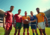 Cinq légendes du football sur le terrain en kits iconiques