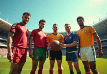 Cinq légendes du football sur le terrain en kits iconiques