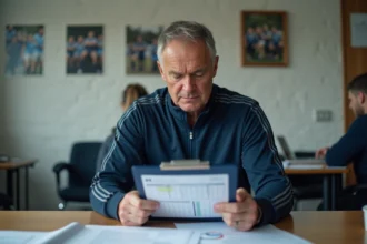Entraineur rugby homme en analyse de résultats