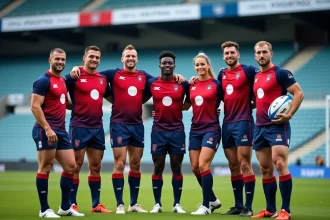 Groupe de joueurs rugby fédérale 1 après match