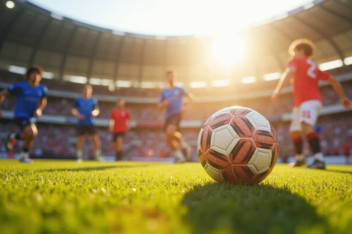 Événement sportif en plein air avec athlètes en action