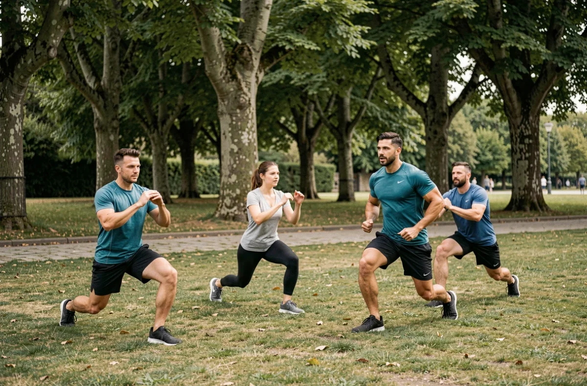 Guillaume, coach sportif à La Roche-sur-Yon, animant une séance de sport en plein air dans un parc