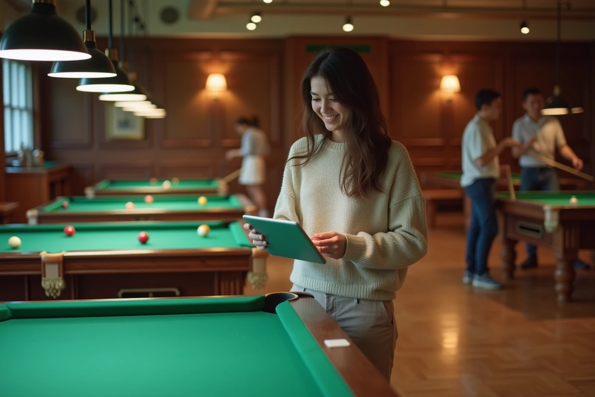 Jeune femme souriante utilisant une calculatrice d