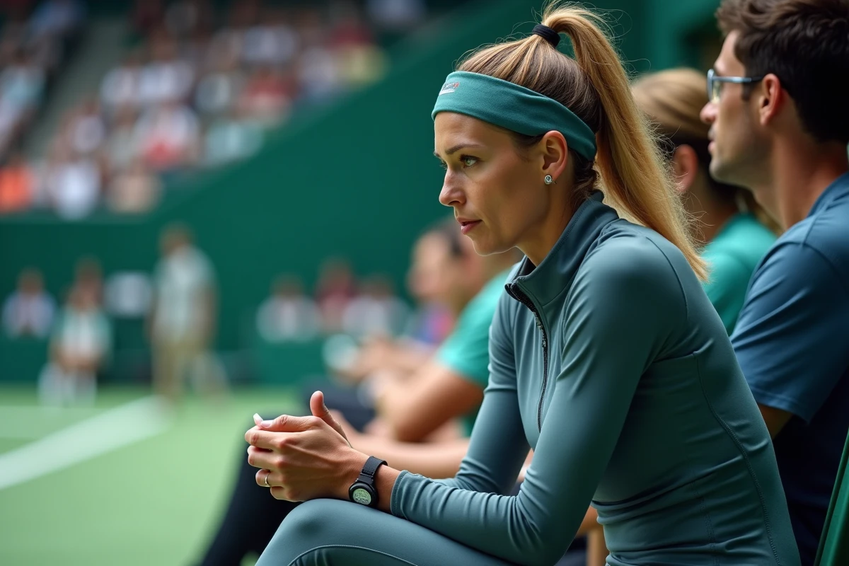 Joueuse padel analysant sa stratégie lors d
